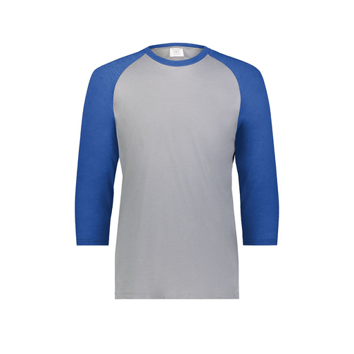 [6879.28V.S-LOGO2] Men's Vintage 3/4 Sleeve T-Shirt (Adult S, Royal, Logo 2)